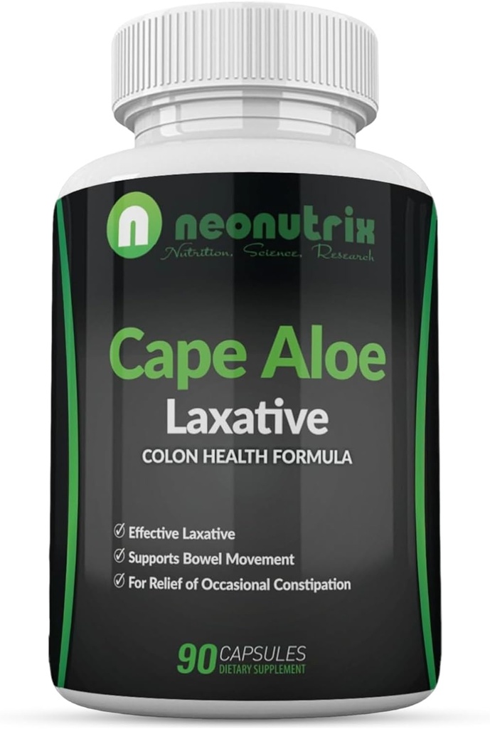 Cape Aloe Natural Laxatives for Constipation Relief- Fördert Gesunde Bowel-Bewegung- Beilage für Männer & Frauen - Herbal Detox - 90 Kapseln - Hergestellt in den USA von Neonutrix
