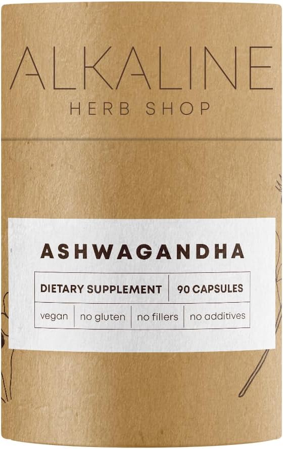 Alkaline Kräuter Shop Ashwagandha Ergänzung 90 Kapseln