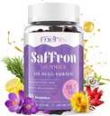 Saffron Gummies 88.5 mg con Magnesio, Max Strength Saffron Supplementi con San Giovanni Wort, GABA, Rhodiola, Rosemary & Passion Flower Extracts for Mood, Focus - 60 Serve