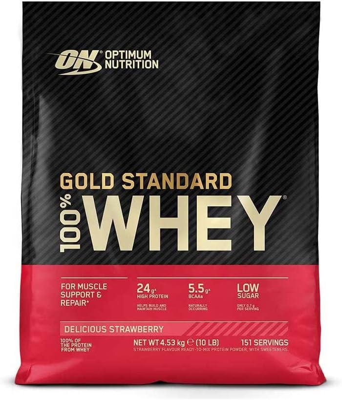 Optimum Nutrition Or Standard 100% poudre de protéines de lactosérum, crème glacée de vanille, 10 livres (emballage mai Vary)