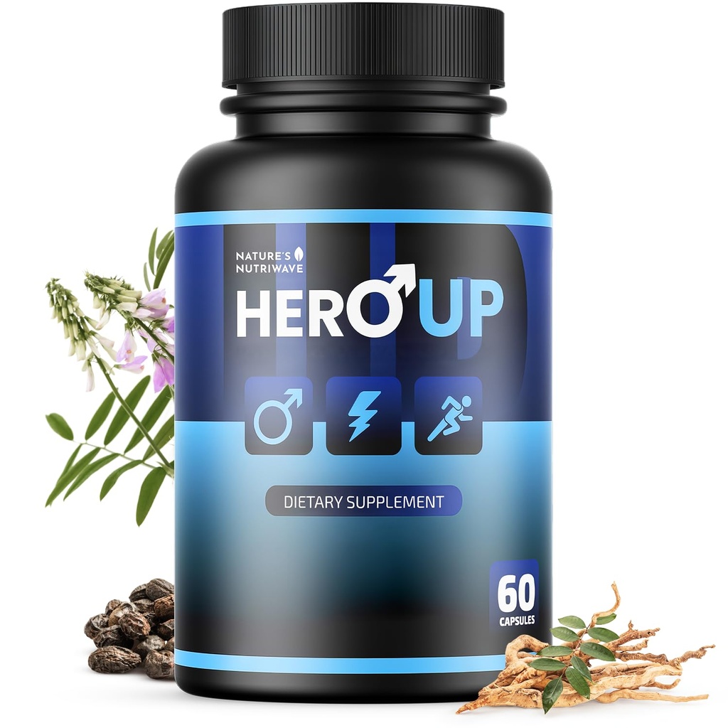 HeroUP - Integratore Benessere Naturale con Ingredienti Basati sulle Piante – Non OGM, Senza Stimolanti | Made in the USA, GMP-Certified | 60 Capsule, 1 Mese Suppy