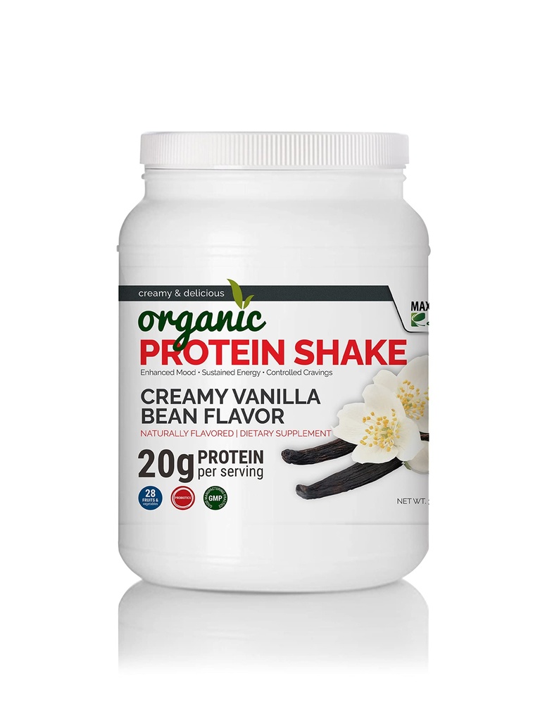 Maximale Slim Organic Protein Shake - Creamy Vanilla Bean Flavor