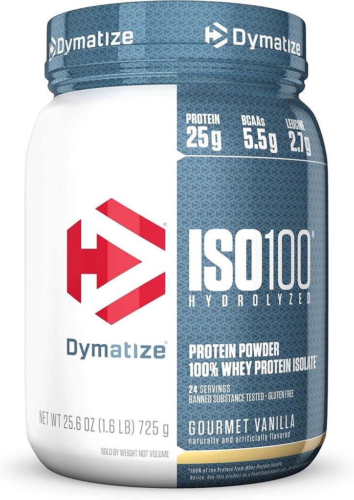 Dymatize ISO100 Poudre hydrolysée de protéines, Vanille blanche, Gourmet, 25.6 Ounce