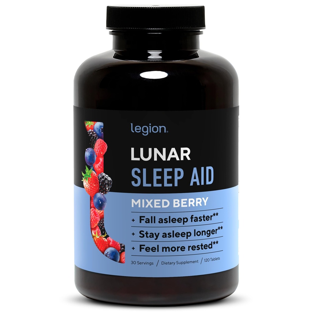 Compresse masticabili della Legione Lunare Natural Sleep Aid con Melatonina, L-Glycine, 30 Serve