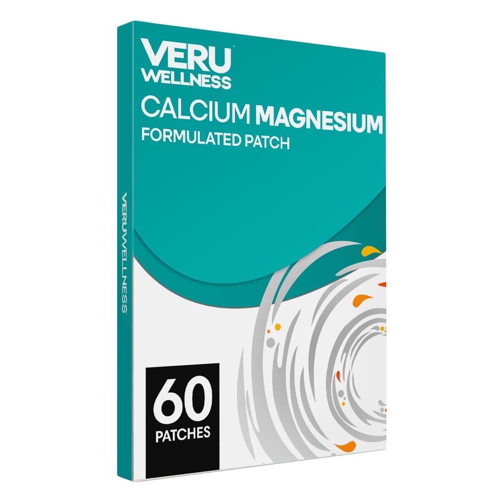 Veru Wellness Calcium Magnesium Plus Daily Patch - D3/K2 Calcium Bone Health Self Adhesive Time Release Patch (60 giorni)