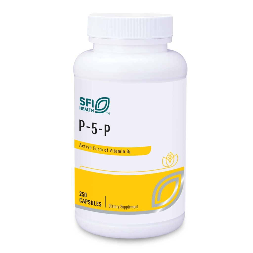 Klaire Labs SFI Health P-5-P - 30 Milligrammi di vitamina B6 Pyridoxal-5-Phosphate per il supporto Metabolic & Liver, soluzioni anallergiche (250 capsule)