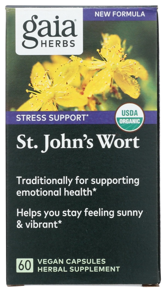 Gaia Herbs St. John's Wort, Vegan Liquid Capsules, 60 Count - Stress-Unterstützung um eine positive und sonnige Stimmung zu fördern