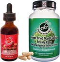 Prickly Pear Nopal Cactus Supplement Combo Pack - Freeze Dried Cactus Fruit Extract - 120 capsule vegetali & 2oz Liquid Drops - Vegan, Rich in Betalains, & Bio available