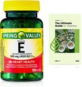 Spring Valley Vitamin E Heart Health Dietary Supplement Softgels, 180 mg (400 IU), 100 Count + Exclusive VitaMax Vitamin Guide (2 Items)