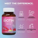 Biotin Tabletten für Haare, Haut und Nägel | Biotin Vitamin B7 Tabletten für Männer und Frauen | Haar Vitamin für Haarwachstum | Keine Nebenwirkungen (60 Tabletten)