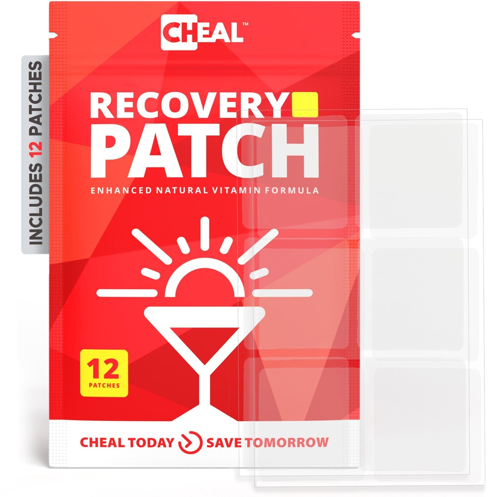 Patch di recupero del partito - 12 Pack - rimbalzo indietro dopo una notte fuori. B Formula complessa per le mattine migliori - 100% naturale. Trasparente & Impermeabile - Partito Essenziale - Usa Prima di Bere