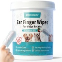 Ohr Reiniger Finger Wipes 60 Zähler, Hundereiniger, Grooming Kit Pflege für Hunde und Katzen, Weiche & einfache Otische Reinigungs Pads, Entfernen Wax, Schmutz & Stop Smelly, Itchy, Non-Irritating, Coconut Scent