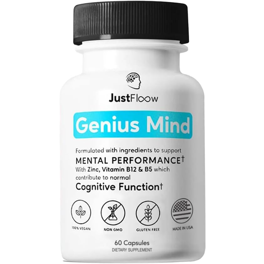 Genius Mind® Nootropic Brain Supplement, Support Cognitive Function, Energy Levels, Focus & Memory Function - 17 Brain Boosting Ingredienti Compresi Lions Mane, Bacopa, Ginkgo & Vitamin B12