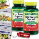 Choice Bundle Spring Valley Blood Pressure Support Vegetarian Capsules 60 Ct 2 pk (120 Total) + Vitamin Guide & Pill Container (4 Items)!