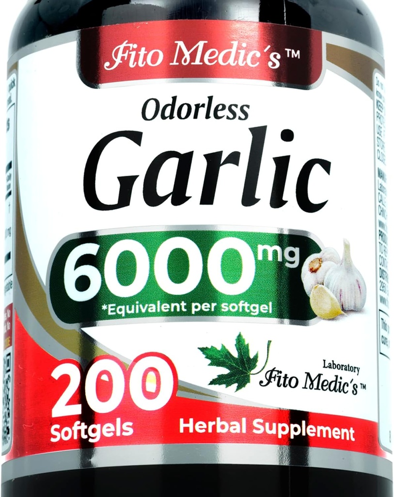 FITO MEDIC's Lab | Knoblauch Ergänzungen | Knoblauch Pillen | Odorless Knoblauch | 200 Softgels
