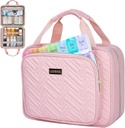 Leudes Travel Pill Bottiglia Organizzatore,Organizzatore di medicina e stoccaggio,Borsa di farmacia domestica, Case,Carrier per Pillole,Vitamina, olio di riserva,Supplementi per donne e uomini (Grande, Rosa)
