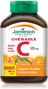 Jamieson vitamina C Chewable 500 mg - Arancione Tangy, 120 schede Bonus