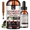 (2 Pack) Soursop Graviola Flüssigkeitstropfen, Soursop Bitters Multivitamin Flüssigkeit mit Sea Moss & Turmeric, 98% Absorption für Zellunterstützung & Regeneration, Immun-Boost und Leber, 1 Fl Oz