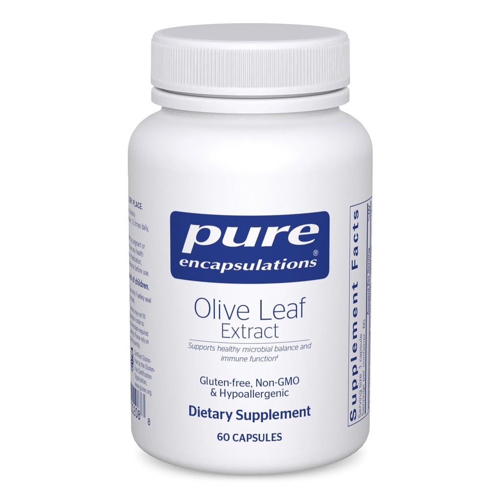 Pure Encapsulations Olive Leaf Extract | Supplemento anallergico Supporta sistema immunitario e ambiente sano Intestinale | 60 capsule