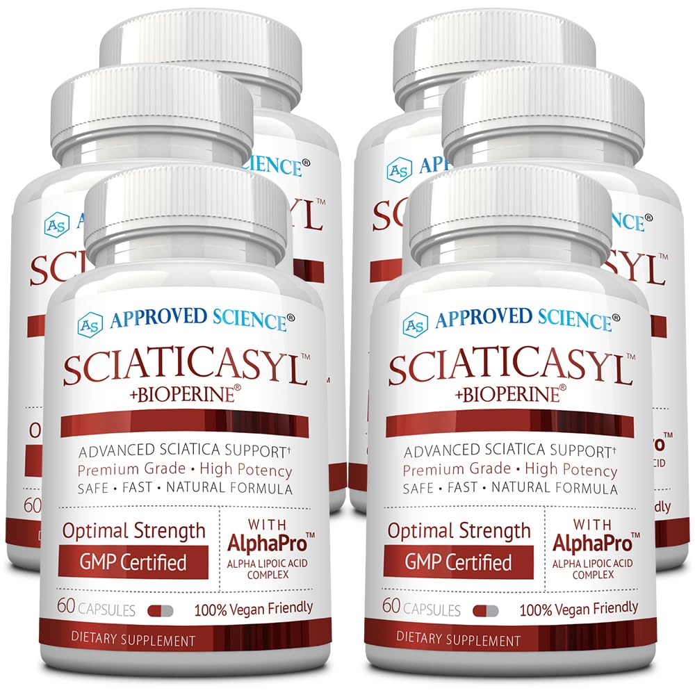 Scienza Approvata Sciaticasyl - Supporto ottimale di Nerve Sciatica - Vitamine B, Magnesio, Acido Alfa-Lipoico, BioPerine - Vegan - 360 capsule