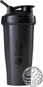 Bouteilles de mélange Classic Shaker Bouteille parfaite pour les shakes protéiques et préentraînement, 28-Ounce, noir