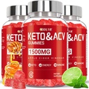 (3 Pack) Aceto di sidro di mele Gummies | Keto ACV Gummies per supporti Metabolismo & Fat Burn con vitamina B6 & B12 | ACV Supplemento | Miele di limone Flavor | 180 Vegan per donne e uomini