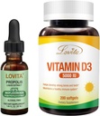 Lovita Bee Propolis Liquid Extract & Vitamin D3 Softgel Nährstoffergänzung Bundle