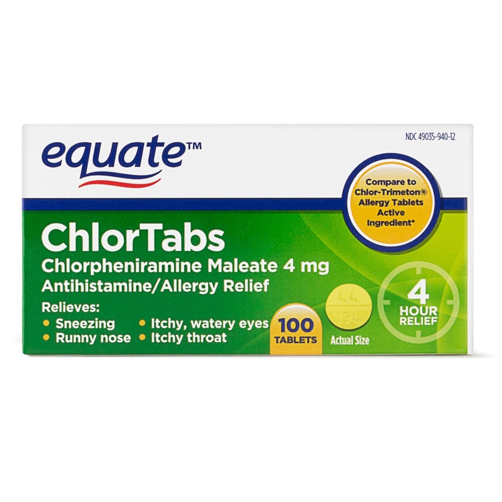 Equipe: Chlortabs Comprimé Antihistaminique (100 ct)
