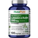 NusaPure Luteolin Complex mit Rutin 200 mg | 100 Kapseln | Vegetarisch, Non-GMO & Vegan Flavonoid Formel