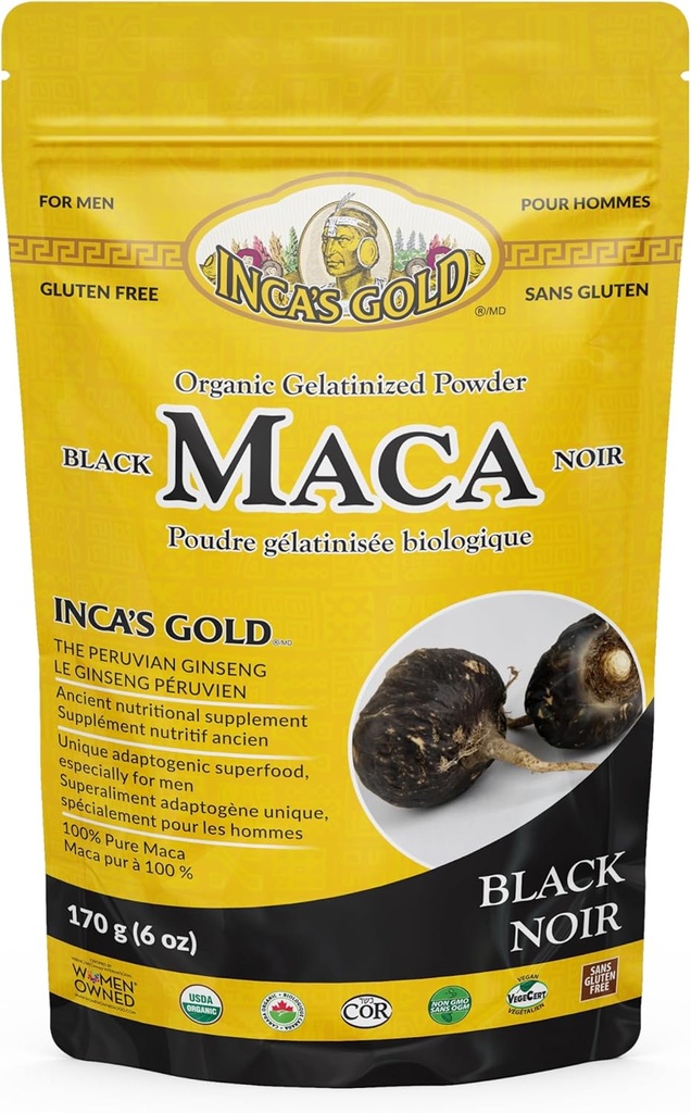Polvere di radice gelatinizzata della maca nera organica dell'inca per gli uomini, 170g