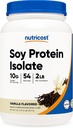 Nutricost Soy Protein Powder, 2 LB Vanilla, 10 Grammi di Proteine Per Serving, Vegetariano, Non OGM & Gluten Free