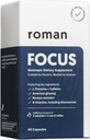 Ro Focus | Nootropic Integratore alimentare Supporta l'energia calma e la concentrazione con Caffeina, L-teanina, Ginseng americano e Bacopa Monnieri | 30-Day Supply (60 compresse)