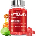 (1 Pack) Apfel Apfel Apfelessig Gummie | Keto ACV Gummie für Unterstützt Stoffwechsel & Fettverbrennung mit Vitamin B6 & B12 | ACV Ergänzung | Zitronen Honig Flavor | 60 Vegan für Frauen und Männer