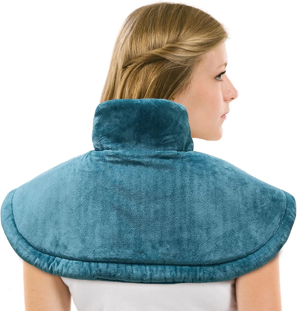 Elektrisches Heizkissen für Hals- und Schultern Schmerzlinderung mit Autoabschaltung, elektrisch beheizte Halsband für Krabben- Bleiben Sie auf, drei Temperatureinstellungen, maschinenwaschbar 20 x 25 Zoll