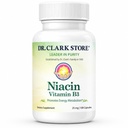Supplément Dr Clark Niacin (Vitamine B3) – 25mg, 100 Capsules de gélatine, soutient la circulation et les niveaux de cholestérol sains