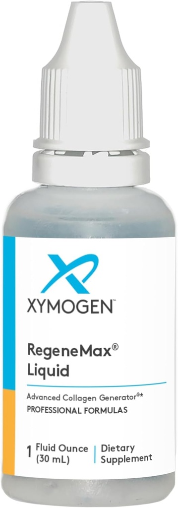 XYMOGEN RegeneMax Liquid - Generatore di Collage Avanzato - Acido Ortolilico Coline-Stabilizzato - Supporta Densità Minerale Sana Bone, Riduce rughe, Rafforza capelli + chiodi (1 fl oz)