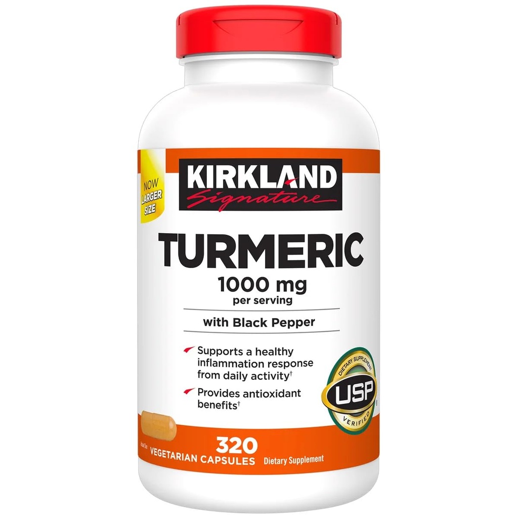 Kirkland Firma Turmerica con Pepe Nero, 1000mg (320 Conte)