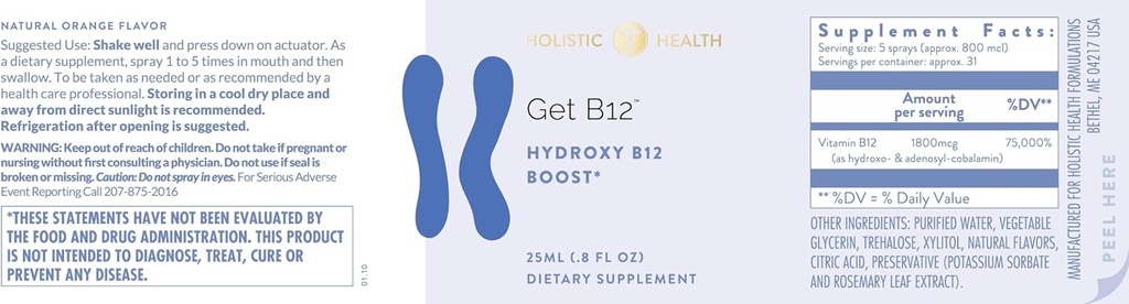 Santé holistique GET B12TM Spray 25ML (8 FL oz)