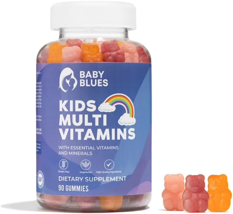 Baby Blues completi per bambini Multivitaminici Gummies - Vitamine essenziali per la salute quotidiana dei bambini - Orsi gommosi multivitaminici