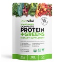 Plantvital non aromaed Organic Vegan Protein Powder - 15 Superfoods, Veggies e Probiotics - Polvere organica di proteine basata sulle piante - tutto BCAA, senza glutine - 16oz -1 Pouch