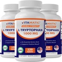 Vitamatic L-Tryptophan 1000mg 120 compresse (120 compresse (confezione di 1)) (3 bottiglie)