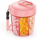 AUVON Große Pillenspender zu speichern 7 verschiedene Ergänzungen, Reise-Pille Organizer mit Anti-Mix-Design, Pillen-Flasche mit breitem Öffnen & Slider Lid einfach zu bedienen, umfasst 20 Blank Aufkleber, Pink