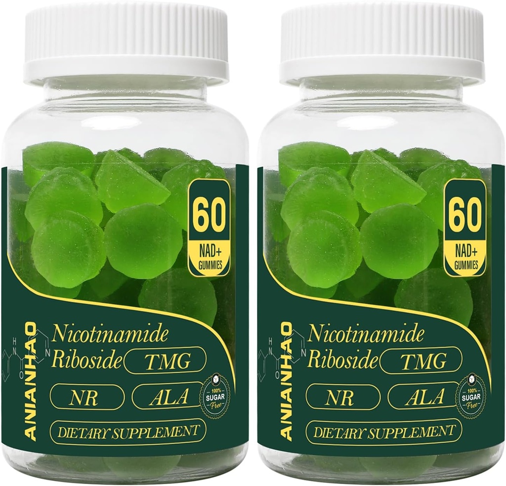 NAD+ Zucchero senza Gummies 1500mg, 60 Gummies, True NAD+ & Resveratrolo Supporta Antiinvecchiamento, Antiossidante Supporto, Metabolismo & Energy Boost (2 Mesi di Alimentazione)