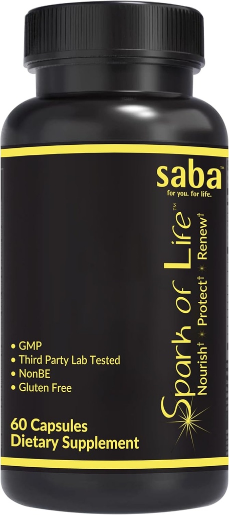 Saba Spark of Life - Umfassende Multivitamin- und Mineralergänzung -Nourish, Protect, and Renew - 60 Kapseln