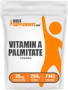 BulkSupplements.com Vitamin A Palmitate Powder - als Retinol Palmitate, Vitamin A Ergänzung für Immun- und Augenunterstützung - Glutenfrei, 35mg pro Servierung, 250g (8.8 oz) (Pack von 1)