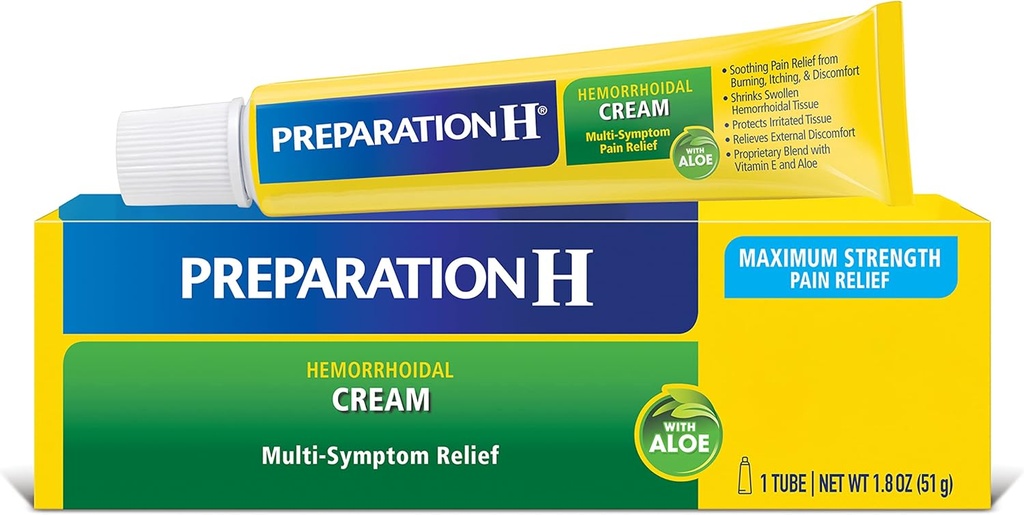 Preparazione H Crema emorroide con Aloe per il sollievo multi-sintomo - tubo da 1,8 Oz