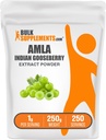 BulkSupplements.com Poudre d'extrait d'amla - Extrait de gooseberry indien, poudre d'amla - Sans gluten, 1g par portion, 250g (8,8 oz) (paquet de 1)