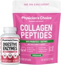 CHOICE del medico - Full Gut Health Bundle: Peptidi di collagene polvere + enzimi digestivi 60ct per il comfort digestivo, recupero di allenamento, & pelle, unghie e supporto misto