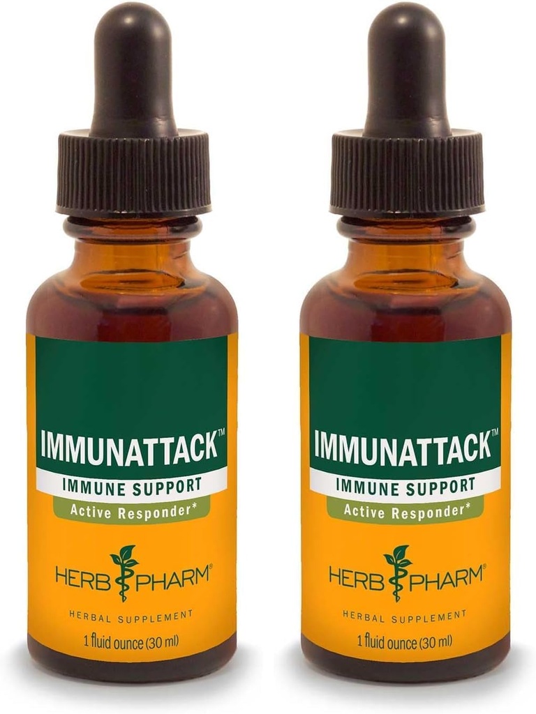 Kräuter Pharm Immunattack flüssige Kräuterformel für Immunsystemunterstützung - 1 Unze (FIMAT01) (Pack mit 2)