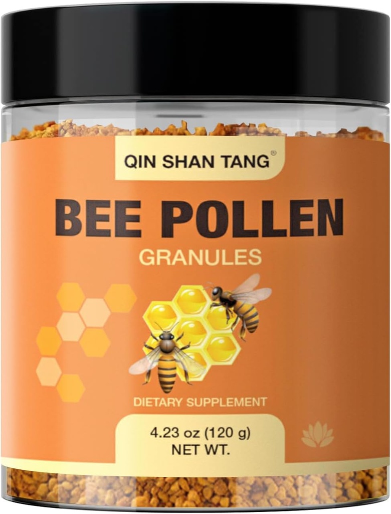 Bee Pollen Granules - Natürliche Nahrungsergänzungsmittel, Reich an Proteinen, Vitaminen, Mineralien, für Immununterstützung, Energie-Boost und Verdauungs-Wellness (120g)